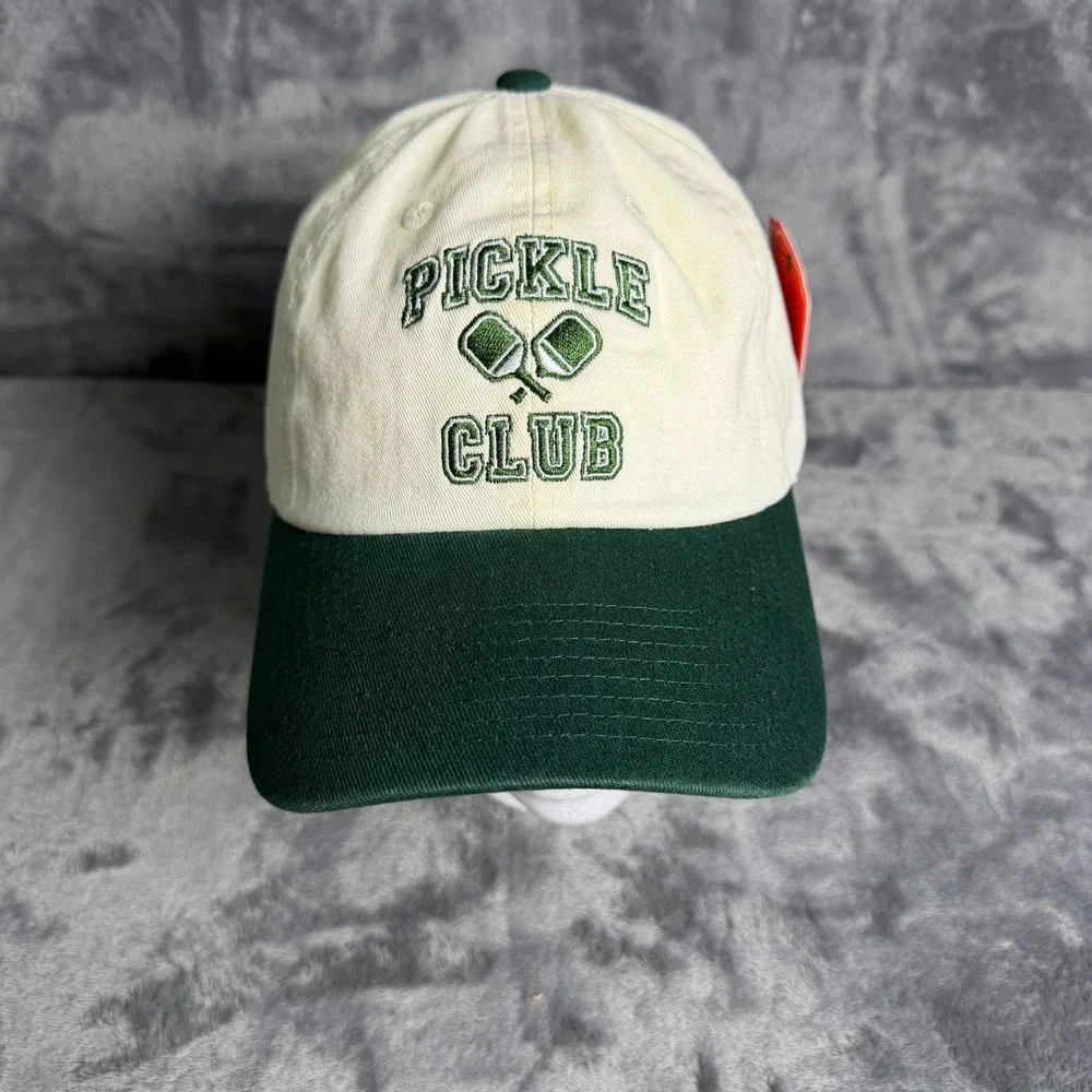 American Needle Pickle Club Baseball Hat Ivory Green Adjustable NWT Cap